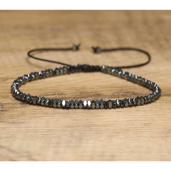 Beaded Hematite Adjustable Bracelet Multi-Colored - Picture 6 of 10